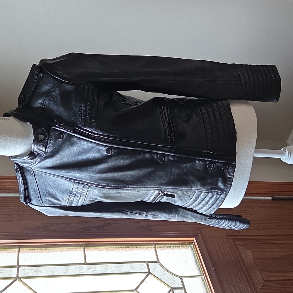 Vince Camuto Leather Moto Jacket